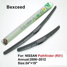 Hybrid Wiper Blade  For NISSAN Pathfinder (R51) 24"+19" Bexceed of Windscreen Windshield 2005 2006 2007 2008 2009 2010 2011 2012 2024 - buy cheap