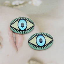 Julie Wang 20PCS 13*18mm Oval Glass Eyes Cabochons Blue Cartoon Human Eyes Flat Back Jewelry Making Accessory 2024 - buy cheap