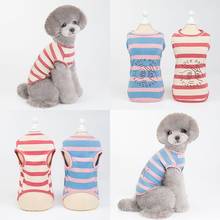 Summer Dog vest Striped T-shirt Puppy Costumes Small Dog Clothing Coat Outfits Cat Yorkie Clothes Pomeranian Poodle Pet Apparel 2024 - купить недорого