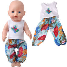 Ropa de muñecas americanas para niños, traje informal de playa hawaiana sin mangas para recién nacidos, accesorios de juguetes para bebés de 43 Cm, aptos para niñas de 18 pulgadas, f912 2024 - compra barato