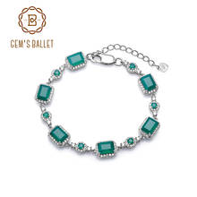 GEM'S BALLET-pulsera de ágata verde para mujer, brazalete de piedras preciosas naturales de Plata de Ley 925 auténtica, joyería fina, 6x8mm 2024 - compra barato