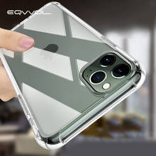 Ультратонкий Прозрачный чехол Eqvvol для IPhone X XR XS MAX 11 Pro Противоударная подушка безопасности Чехол для iPhone 6 6s 7 8 Plus 2024 - купить недорого