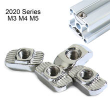 10/20/50/100 pces m3/m4/m5 * 10*6 para 20 séries slot t-porca deslizante t porca martelo gota na porca prender o conector 2020 extrusão de alumínio 2024 - compre barato