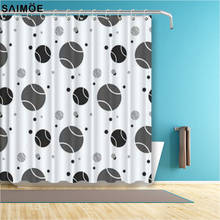 Cartoon Football Bathroom Curtain 3D Soccer Waterproof Shower Curtain Polyester Fabric Bath Curtain Kids Decor Shower Sets 2024 - buy cheap
