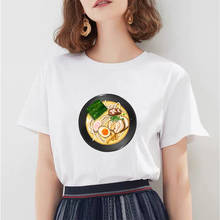 Japanese Hand-Pulled Noodle Funny Print Tshirt Women Summer Short Sleeve Casual White White T Shirt Harajuku Female Tee Shirt 2024 - buy cheap
