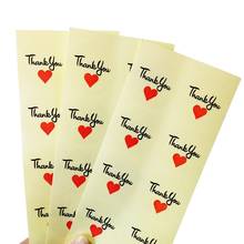 100pcs/lot 'Thank You' Red Heart Round Seal Label Sticker PVC Transparent Stickers For DIY Gift Handmade Product Package Label 2024 - buy cheap
