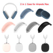 2 in 1 Silicone Case for AirPods Max Wireless Headphone Anti-slip Ear Pads Cap Cushion Cover Protector for AirPods Max Headband 2024 - buy cheap