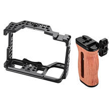 Корпус для камеры из алюминиевого сплава + Боковая деревянная ручка в комплекте, стабилизатор сменный для видеокамеры Sony A7R IV A7R4 2024 - купить недорого