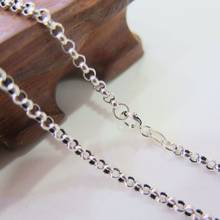 Solid 925 Sterling Silver Necklace 3mm Rolo Link Chain 45cm to 80cm Stamped S925 2024 - buy cheap