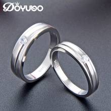 DOYUBO 100% genuino 925 plata esterlina amante anillos para los hombres y las mujeres boda compromiso abierto CZ anillo de joyería fina regalos VB410 2024 - compra barato