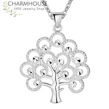 Pure 925 Sterling Silver Necklaces For Women Money Tree Pendant & Necklace Collier Femme Wedding Bridal Jewelry Bijoux 2024 - buy cheap