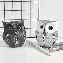 Nordic Style Minimalist Crafts White and Black Owl Animal Home Office Decoration Living Room Ornaments Crafts 2024 - buy cheap