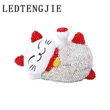 Diamond Solar Lucky Cat Car Decoration Car Decoration Creative Beckoning Cat Car Accessories Interior 2024 - buy cheap