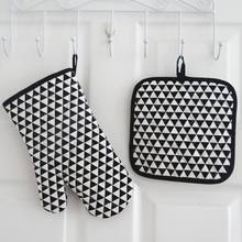 Oven Mitt  And Pot Holder set 100% Cotton printing quilted liner Cooking Tools Grill Microwave Baking  Kitchen Glove 2024 - buy cheap
