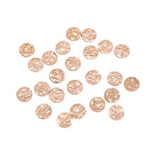 Pingentes de moeda em ouro rosado, pingente de disco de aço inoxidável 8/10/12mm, conector para fazer joias diy, achados 2024 - compre barato