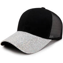 MANTLCONX-Sombrero de béisbol con lentejuelas para hombre y mujer, gorra de protección solar con lentejuelas, ajustable, para exteriores 2024 - compra barato