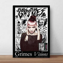 Grimes música poster canadá synthpop electronica impressão banda de música estrela cartaz da parede arte da parede sala decoração casa impressão em tela 2024 - compre barato