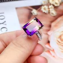 Real And Natural Amethyst ring 925 sterling silver Purple crystal rings For women or men  Gem Size:10*14mm 2024 - buy cheap