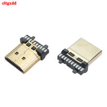 Conector plugue macho compatível com hdmi, conector hdmi ouro, revestimento, reparo, soquete, substituição, tipo a, 2-5 unidades 2024 - compre barato