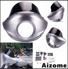 Universal Motorcycle Front Headlight Cover 5.75" Headlamp Windshield Fairing for Harley Dyna Softail Sportster XL 35-39mm Forks 2024 - buy cheap