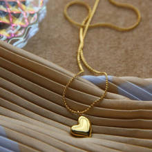 Ожерелье RHYSONG милый кулон в форме сердца, корейский стиль, металлическая цепочка из нержавеющей стали, колье романтическая бусина 2024 - купить недорого