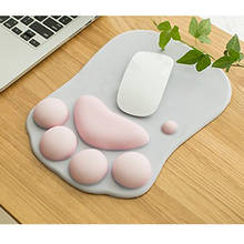 Alfombrilla antideslizante 3D para ratón, almohadilla de silicona suave para ratón de gato, espuma de memoria, reposamuñecas para jugador, portátil, PC, Oficina 2024 - compra barato