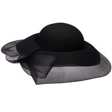 Derby chapéus de lã de feltro para mulheres, preto, para moças, estilo vintage, aba larga, chapéus, igreja, corrida, kentukie, derby, casamento 2024 - compre barato