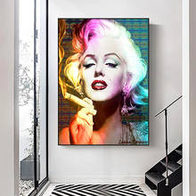 Portrait Art Marilyn Monroe Smoking Canvas Painting Posters and Prints Cuadros Wall Art for Living Room Home Decor (No Frame) 2024 - buy cheap