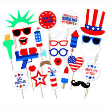 25pcs American July Fourth Party Decorations USA Independence Day Photo booth Props Carnival Party Supplies PZ054 2024 - buy cheap