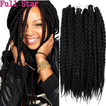 Caixa de extensão de cabelo de crochê full star, 1-9 pacotes, 12 fios '80g, pré-torção, preto, marrom, cor de bug, cabelo sintético para mulheres 2024 - compre barato