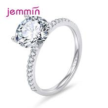 Simple 925 Sterling Silver Women Engagement Party Rings Round Cut 1ct Cubic Zirconia Flower Bridal Accessories 2024 - buy cheap