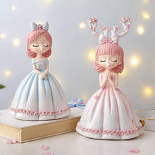 Decoración de princesa pequeña para niña, modelo creativo de resina soplada de burbujas, decoración de dormitorio de niña, regalos de cumpleaños, estatuilla 2024 - compra barato