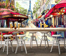 beibehang Custom size music fashion trend French street view graffiti trend bar KTV mural background wall behang wallpaper 2024 - buy cheap