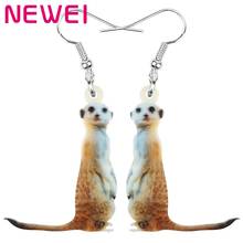 NEWEI Acrylic Mongooses Meerkat Earrings Animal Drop Dangle Jewelry For Women Girl Teen Kid Charm Decorations Hot Sale Gift Bulk 2024 - buy cheap
