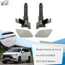 ZUK Front Headlight Head Lamp Washer Nozzle With Cover Lid Cap Shell Unpainted For Mitsubishi For Outlander 2016-2019 2024 - buy cheap