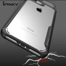 Ipaky resistente à prova de choque capa csse para iphone 7 8 plus luxo transparente silicone armadura casos de telefone para iphone x xs max xr 2024 - compre barato