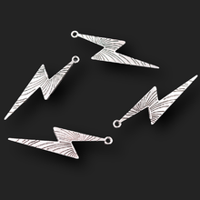 10pcs Silver Plated Large Lightning Thunder Logo Pendants Hip Hop Necklace Earrings Accessories DIY Charms Jewelry Crafts Making 2024 - buy cheap