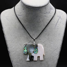 Colgante de concha de nácar Natural, collar con colgante de elefante de animales lindos para joyería, regalo exquisito, longitud de 55 + 5cm 2024 - compra barato