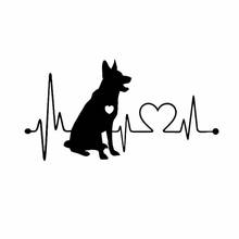 Car Sticker German Shepherd Film Sticker Heartbeat Cartoon Animal Pet  Car Accessories Sun Protection PVC,18cm * 10cm 2024 - buy cheap