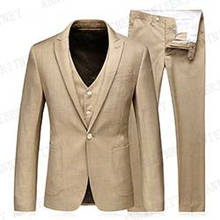 ANNIEBRITNEY Summer Linen Suits For Men 2019 Slim Fit Business Men Casual Suit Men Custom Made Big Size Groom Wedding Tuxedo Set 2024 - buy cheap