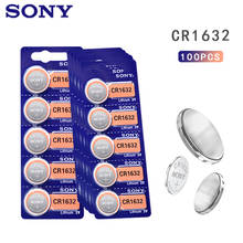 100 шт., Литиевые кнопочные батарейки Sony CR1632 3 в LM1632 BR1632 ECR1632 CR 1632 для электронных часов, игрушек 2024 - купить недорого