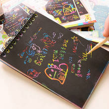 1 Book Colorful Dazzle Scratch Note Sketchbook Paper Graffiti DIY Coils Drawing Book Children Drawing Book Color Random 2024 - buy cheap