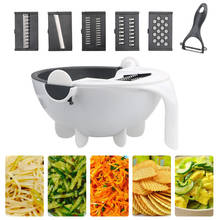 Multifunctional Manual Vegetable Cutter With Drain Basket Kitchen Veggie Fruit Shredder Grater Slicer Household Kitchen Tool 2024 - buy cheap