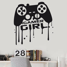 Game Joystick Wall Decal Gamer Girl Video Game Vinyl Wall Stickers Girls Game Room Decoration Accessories Removable Mural X755 2024 - buy cheap