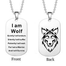 Trendy Custom letter necklace keychain men women wolf pendant necklace keychain Stainless Steel Key Accessories birthday gifts 2024 - buy cheap