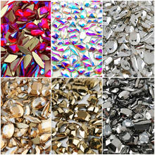 Mixed 50pcs Crystal AB Nail Art Rhinestones Flatback Strass Shiny Glass Nail Stones Gems For 3D Nails DIY Manicure Decorations 2024 - buy cheap