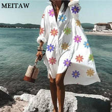 Autumn Summer Boho Dress 2020 Casual Long Sleeve Shirt Dress Vintage Floral Print Irregular Party Dresses 2024 - buy cheap