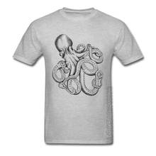 Cool T-Shirts Men Tees Summer Pure Cotton Tops T Shirt Realistic Tentacle Octopus Funny Design Fashion T Shirts Printing 3D 2024 - buy cheap
