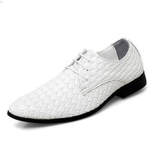 Zapatos formales de negocios para hombre, calzado clásico de cuero con punta puntiaguda, Oxford, blanco, 2020 2024 - compra barato