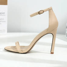 Sandálias de salto alto feminino, sandálias de 10 8 6cm para mulheres, stripper, plus size, 33-43, com alças, sapatos de salto baixo, estilo stiletto, nude, 2021 2024 - compre barato